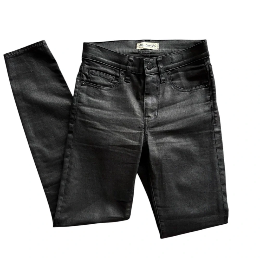 Madewell High-Riser Skinny Coated Jeans Black Size 25